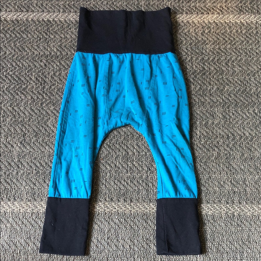 Tag evolutive grow with me Bright Blue Leggings with Black foldable Waist /Cuffs